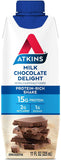 Atkins Gluten Free Protein-Rich Shake, Milk Chocolate Delight, Keto Friendly, 12 Count