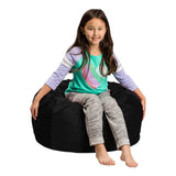 Sofa Sack - Plush, Ultra Soft Kids Bean Bag Chair - Memory Foam Bean Bag Chair, black