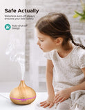VicTsing Essential Oil Diffuser, 300ml Oil Diffuser with 7 Color Lights and 4 Timer, Aromatherapy Diffuser Cool Mist Humidifier BPA-Free -Wood Grain