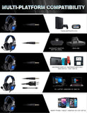 RUNMUS Gaming Headset PS4 Headset with 7.1 Surround Sound, Xbox One Headset w/ Noise Canceling Microphone & LED Light, Compatible with PS4, Xbox One