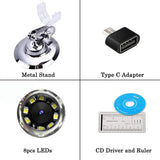 Jiusion 40 to 1000x Magnification Endoscope, 8 LED USB 2.0 Digital Microscope, Mini Camera with OTG Adapter and Metal Stand