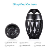 DIKAOU Led flame table lamp, Torch atmosphere Bluetooth speakers&Outdoor Portable Stereo Speaker
