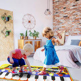 RenFox Kids Musical Mats, Music Piano Keyboard Dance Floor Mat Carpet Animal Blanket Touch Playmat Early Education Toys (43.3x14.2in)