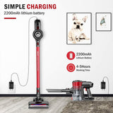 Cordless Vacuum, ONSON Stick Vacuum Cleaner, Powerful Cleaning Lightweight Handheld Vacuum with Rechargeable Lithium Ion Battery