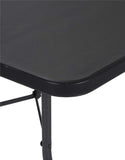 Cosco Deluxe 6 Foot x 30 inch Fold-in-Half Blow Molded Folding Table, Black Black
