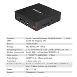 Desktop Mini PC Quad-Core Intel Celeron J3160 Processor (up to 2.24GHz),4G DDR3/NVMe 128GB SSD Pre-Installed with Windows 10 Pro 4K HDMI&VGA