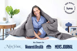 LUNA Weighted Blanket (5 lbs - 36x48 - Twin Size) – Organic Cooling Cotton & Premium Glass Beads – Heavy Cool Weighted Blanket – Dark Grey