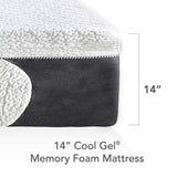 Classic Brands Cool Gel 1.0 Ultimate Gel Memory Foam 14-Inch Mattress with BONUS Pillow, Twin