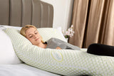 QUEEN ROSE Pregnancy Pillow Bamboo with Detachable Design,U Shaped Full Body Pillow Support for Back/Neck/Leg and Belly,Comes with Secure Belt