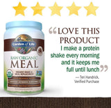 Garden of Life Meal Replacement Chocolate Powder, 28 Servings, Organic Raw Plant Based Protein Powder, Vegan, Gluten-Free
