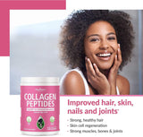 Collagen Peptides Powder - Double Hydrolyzed (Enhanced Absorption) 14 Amino Acids - Grass Fed Collagen Protein for Sports Recovery Hair
