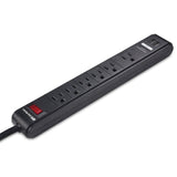 Cable Matters 2-Pack 6 Outlet Surge Protector Power Strip with USB Charging Ports, 300 Joules with 8 Foot Power Cord in Black