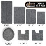 Gorilla Grip Original Shag Chenille Bath Rug Toilet Lid Cover, 19.5 Inchx18.5 Inch Large Size, Machine Washable, Ultra Soft Plush Fabric Covers