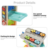 TOP BRIGHT Toddler Toys Race Track for 1 2 Year Old Boy Gifts Wooden Car Ramp Racer with 6 Mini Cars