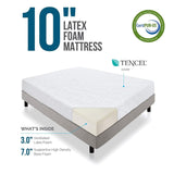 LUCID 10 Inch Latex Foam Mattress - Ventilated Design - CertiPUR-US Certified Foam