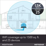NETGEAR Nighthawk Smart WiFi Router (R6700) - AC1750 Wireless Speed (up to 1750 Mbps)