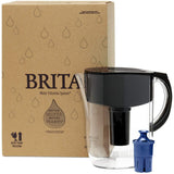 Brita Pitchers 060258355093 Brita Water Pitcher with 1 Longlast Filter, BPA Free-Everyday, Large 10 Cup, Black