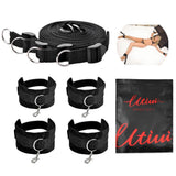 Fetish Bed Restraint Kit for Sex,Utimi BDSM Toys Sets with Hand Cuffs Ankle Cuff Bondage Collection,Blindfold & Plumage Included