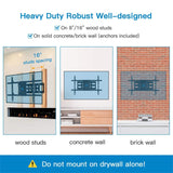 Full Motion TV Wall Mount Bracket Dual Articulating Arms Swivels Tilts Rotation