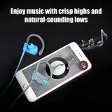 LETSCOM Bluetooth Headphones IPX7 Waterproof, Wireless Sport Earphones, HiFi Bass Stereo Sweatproof Earbuds w/Mic, Noise Cancelling Headset BlueGray