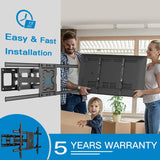 Full Motion TV Wall Mount Bracket Dual Articulating Arms Swivels Tilts Rotation