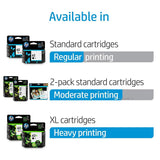 HP 62 | 2 Ink Cartridges | Black, Tri-color | C2P04AN, C2P06AN