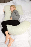 QUEEN ROSE Pregnancy Pillow Bamboo with Detachable Design,U Shaped Full Body Pillow Support for Back/Neck/Leg and Belly,Comes with Secure Belt