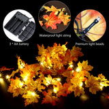 Thanksgiving Decorations Lighted Fall Garland 14.7 Feet 40 LED Autumn Garland (Warm White)
