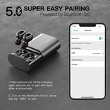 True Wireless Earbuds, CC Comeproof Bluetooth 5.0 Auto Paring IPX8 Waterproof Earbuds with Wireless Charging Case, 20H Playtime HiFi Stereo