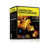 Thanksgiving Decorations Lighted Fall Garland 14.7 Feet 40 LED Autumn Garland (Warm White)