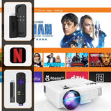 DR. J Professional HI-04 1080P Supported 4Inch Mini Projector - 40,000 Hours LED Full HD Video Projector