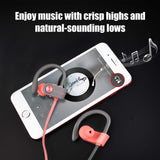 LETSCOM Bluetooth Headphones IPX7 Waterproof, Wireless Sport Earphones, HiFi Bass Stereo Sweatproof Earbuds w/Mic, Noise Cancelling Headset PinkGrey