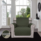 Easy-Going Sofa Slipcover Reversible Sofa Cover Anti-Slip Foams Couch (Chair, Army Green/Beige)