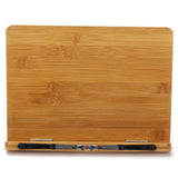 Bamboo Book Stand,wihacc Adjustable Book Holder Tray and Page Paper Clips