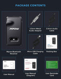 Mpow BH129 Bluetooth Receiver for Car Hands-Free Calls, Better Music Quality with CSR Chip,15 Hours Long Playing Time Bluetooth Adapter Black