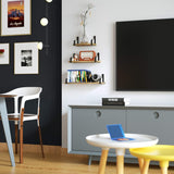 Love-KANKEI Floating Shelves Wall Mounted Set of 3, Rustic Wood Wall Storage Shelves, Carbonized Black