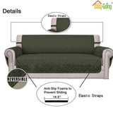 Easy-Going Sofa Slipcover Reversible Sofa Cover Anti-Slip Foams Couch (Chair, Army Green/Beige)