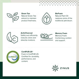 Zinus Memory Foam 6 Inch Green Tea Mattress, King