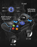 EasySMX 2.4G Wireless Controller for PS3, PC Gamepads with Vibration Fire Button Range up to 10m Support PC (Windows XP/7/8/8.1/10), PS3