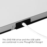 External USB 2.0 DVD Drive, DVD +/-RW CD +/-RW Writer Burner Player with Classic Silvery for MacBook Air, MacBook Pro, Mac OS, PC Laptop
