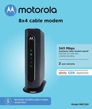 MOTOROLA 8x4 Cable Modem, Model MB7220, 343 Mbps DOCSIS 3.0 e, Cox, BrightHouse, and More