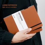 Grid Paper Notebook - Lemome Hardcover Classic Notebook with Pen Holder - Thick Premium Paper + Page Dividers Gifts 8.4 x 5.7 In