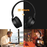 LINPAWORLD M1 Wireless Headphones with Graphene Driver Hi-Fi Stereo and Long Battery,Over Ear Noise Cancelling Bluetooth Headset (Black Red)