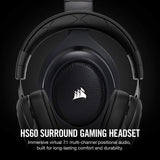 Corsair HS60 – 7.1 Virtual Surround Sound PC Gaming Headset w/USB DAC - Discord Certified Headphones – Compatible with Xbox One, PS4 – Carbon