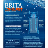 Brita 36244 Water, Longlast Replacement Filters for Pitcher and Dispensers, 2ct, DARK BLUE