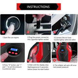 Breezz Tire Inflator, Air Compressor Pump, 12V DC Portable Auto Tire Pump with Digital Display Pressure Gauge up to 150PSI for Car, Bicycle