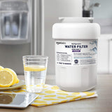 AmazonBasics Replacement GE MWF Refrigerator Water Filter Cartridge - Pack of 3, Premium Filtration