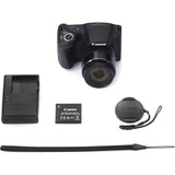 Canon PowerShot SX420 IS Digital Camera (Black) with 20MP, 42x Optical Zoom, 720p HD Video & Built-In Wi-Fi + 64GB Card + Reader + Grip+Spare Battery