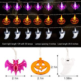 Halloween Lights Outdoor Halloween String Lights,Set of 3 Battery Operated Fairy Lights 12ft