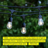 Waterproof LED Outdoor String Lights - Hanging, Dimmable 2W Vintage Edison Bulbs